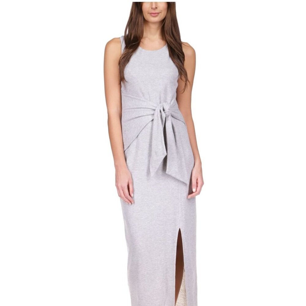 MICHAEL MICHAEL KORS Womens Gray Pullover Self-tie Waist Panels Maxi Dress M